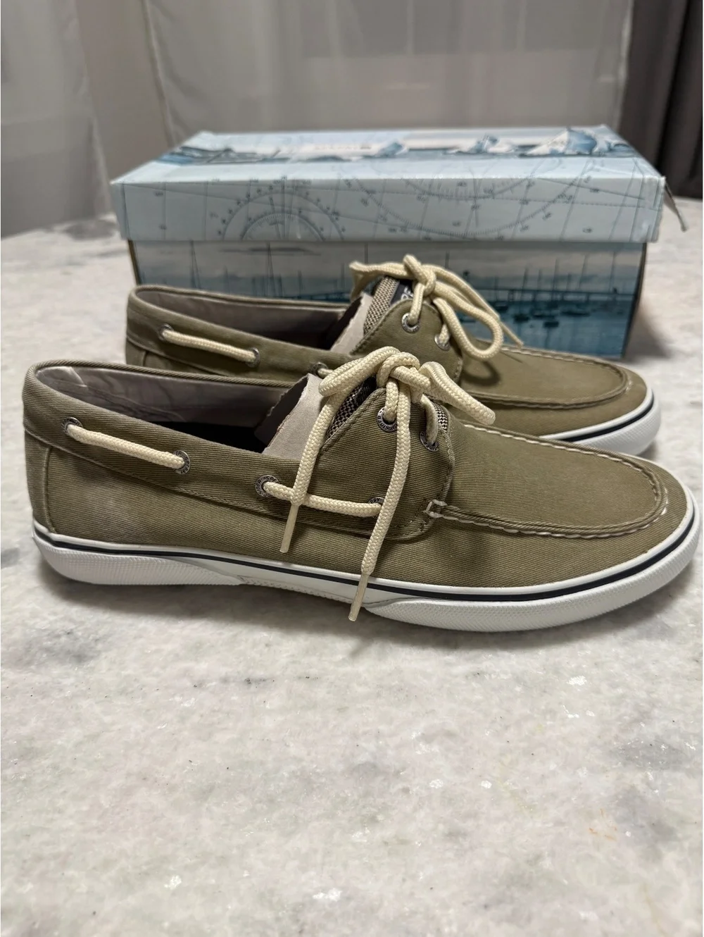 Sperry Olive Green Canvas Shoes Size 11